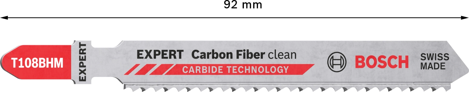 Bosch EXPERT T108BHM Lame de scie sauteuse Carbon Fiber Clean - 92 mm - plastique (3 pièces)