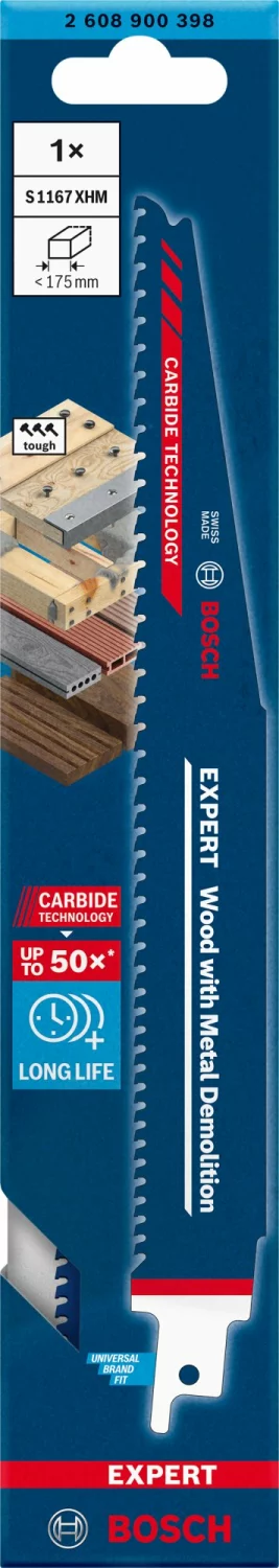 Bosch EXPERT 2608900398 - EXPERT Lame de scie sabre S1167XHM Wood with Metal Demolition-image