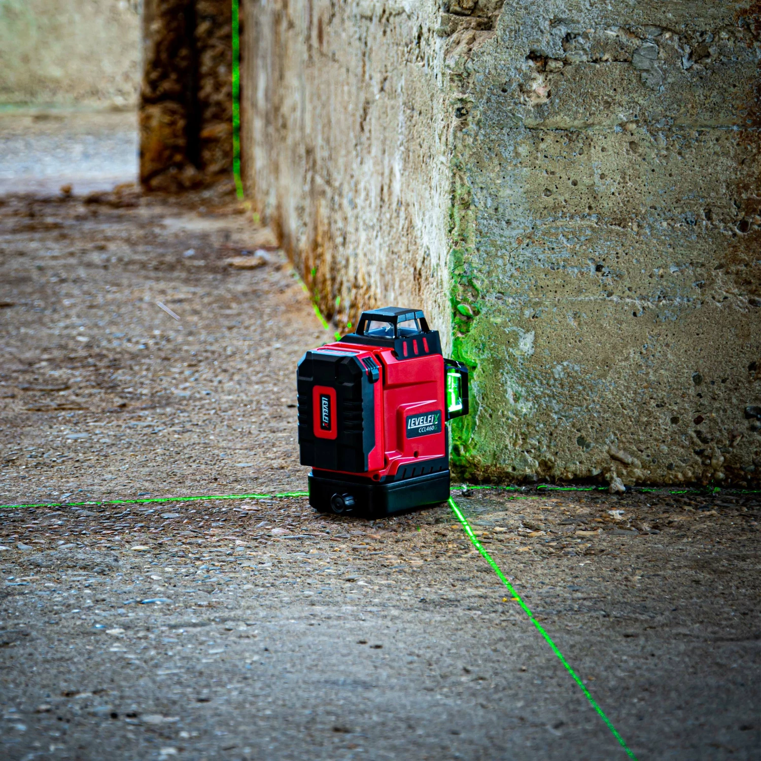 Levelfix CCL460G SET Laser à cône 3D / laser à lignes croisées 3x360° avec trépied - Vert - 40 m-image