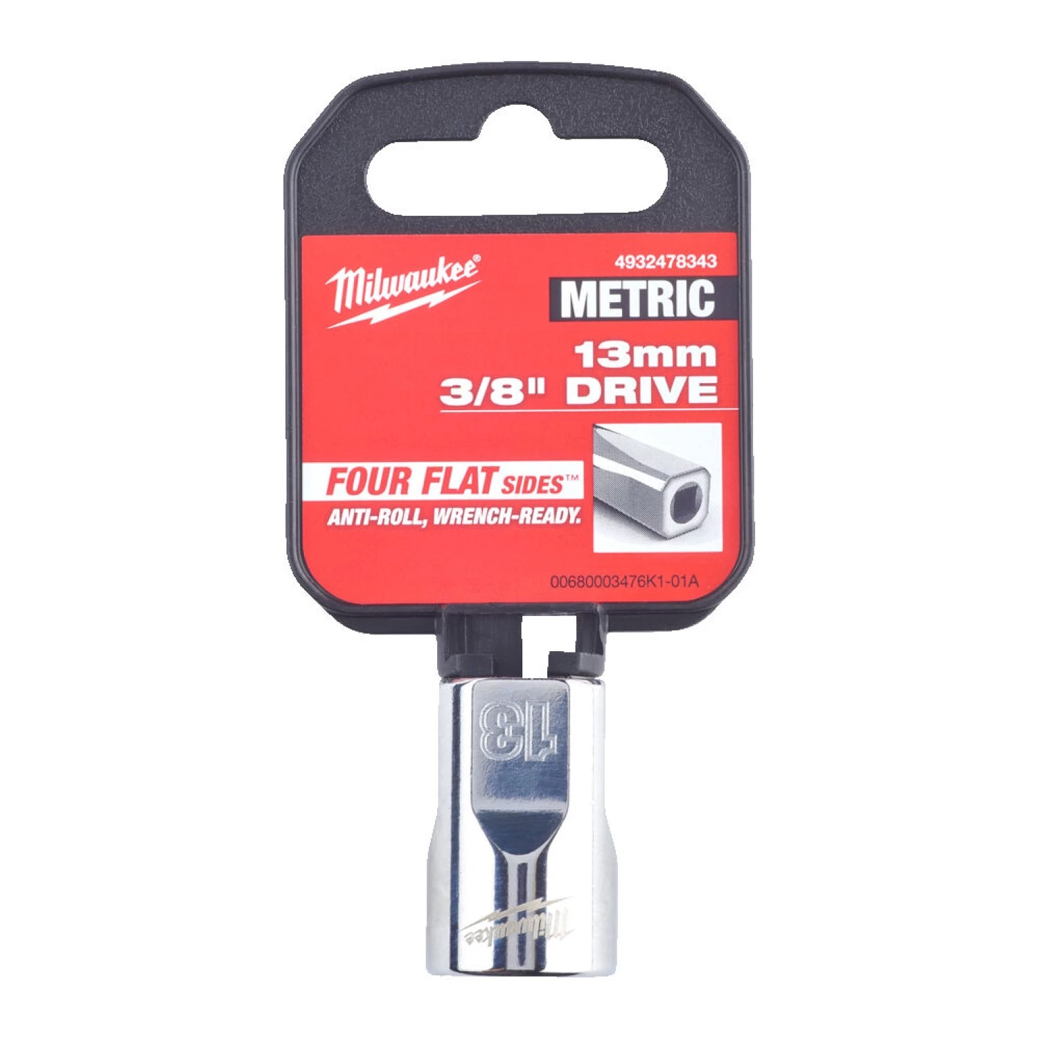 Milwaukee 4932478343 Embout - 3/8 » FOUR FLAT - 13mm-image