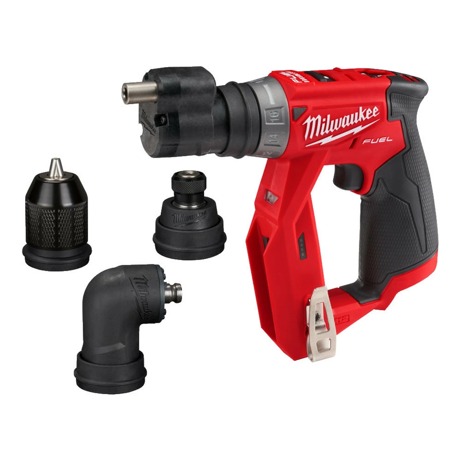 Milwaukee M12 FDDXKIT-0X Perceuse visseuse sans fil avec 4 mandrins amovibles - 12V Li-ion - 34 Nm - Machine seule-image