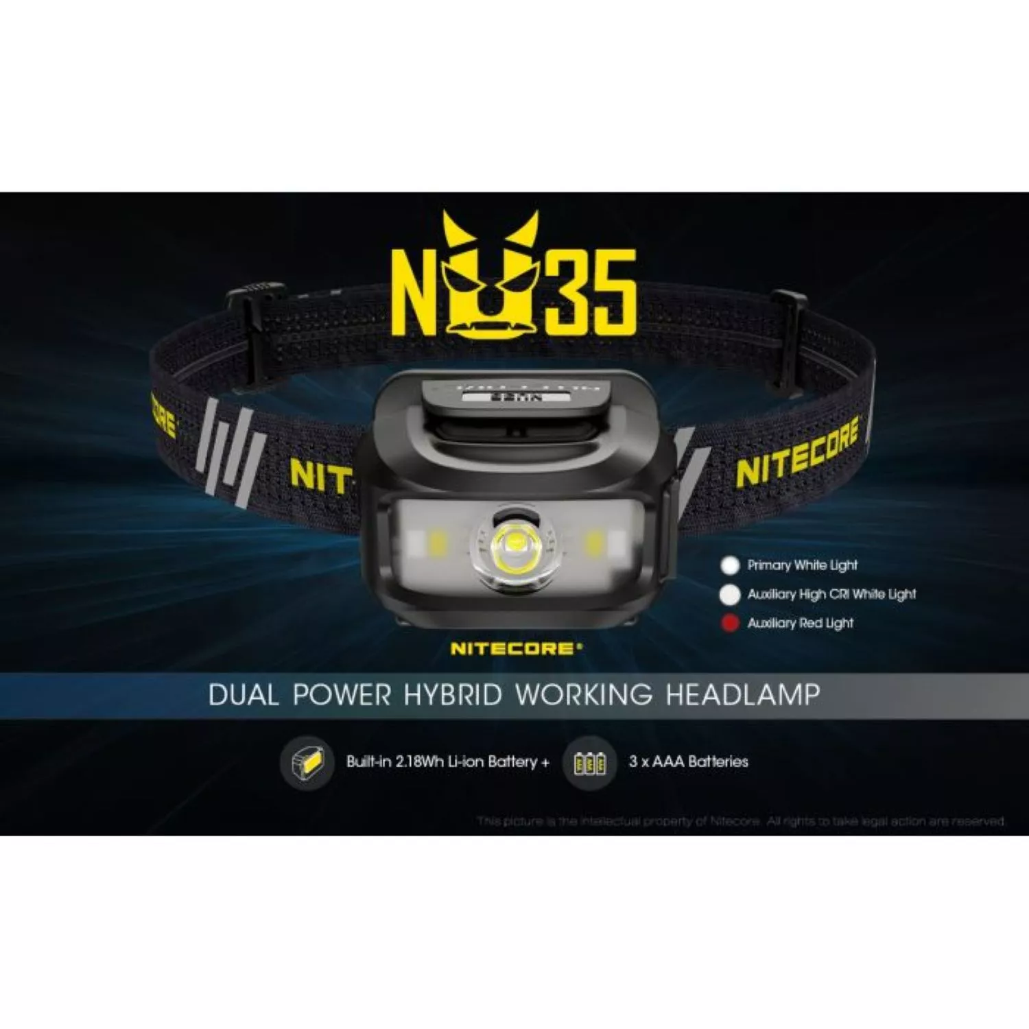 Nitecore NU35 Hoofdlamp - oplaadbaar - 460Lm - IP66-image