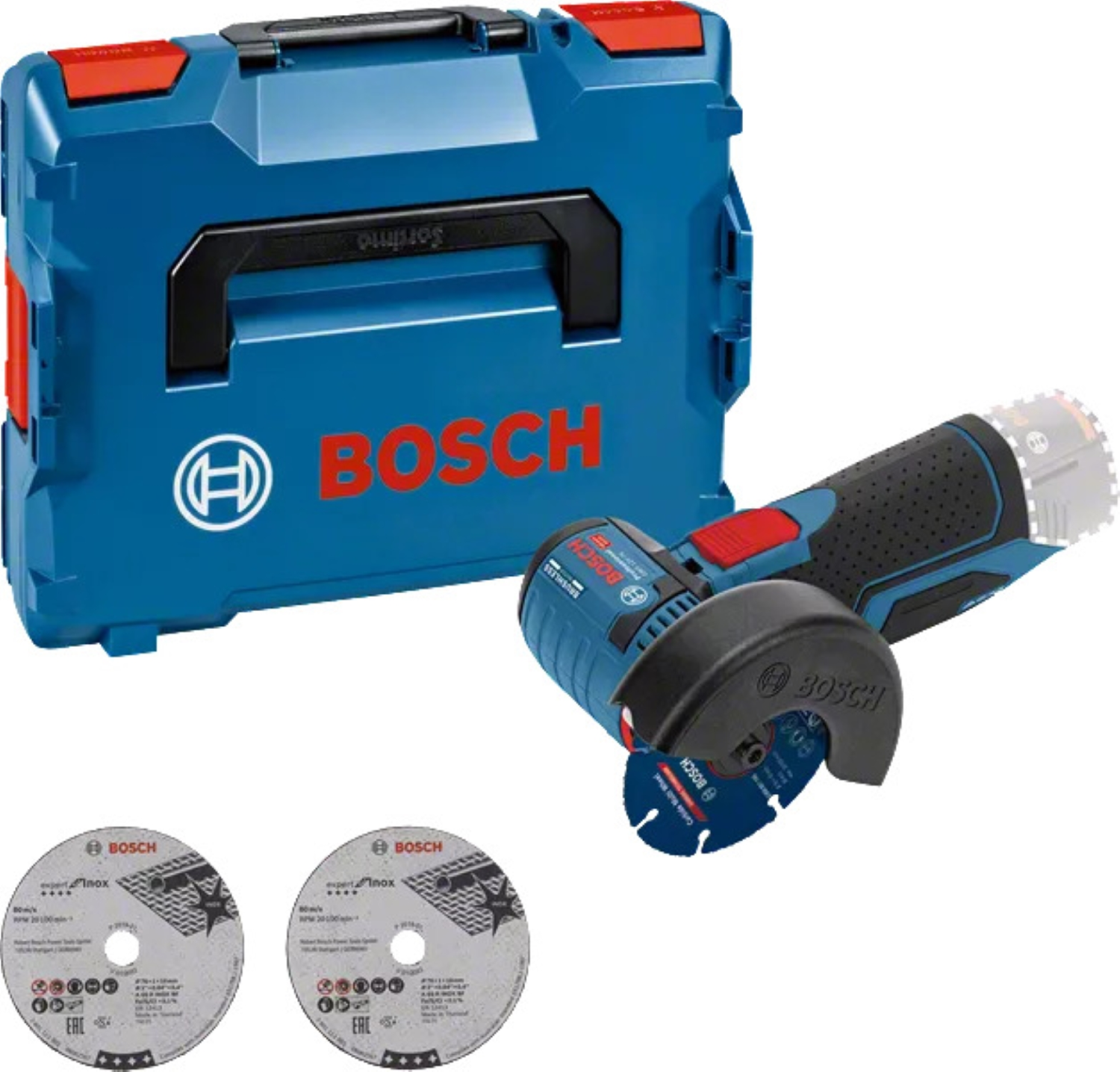 Bosch GWS 12V-76 12V Li-Ion accu haakse slijper body in L-Boxx - 76mm - koolborstelloos-image