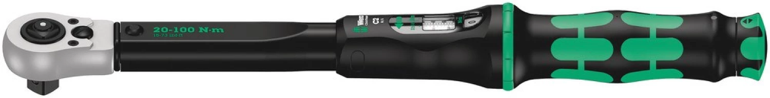Wera 05075625001 Click-Torque C 2 Push R/L Draaimomentsleutel - 20-100 Nm - doorsteekvierkant 1/2" - Rechts/Links-image
