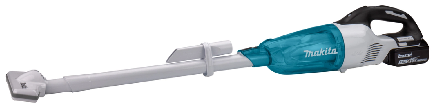 Makita DCL281RTWX - Aspirateur balai sans-fil - 18V Li-ion - kit (1x 5,0h) - 1500L / min - Brushless - blanc-image