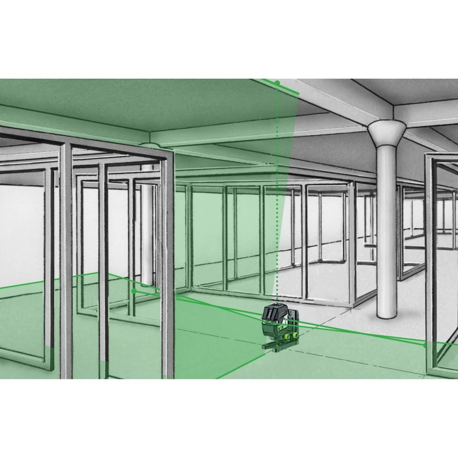 Laserliner MasterCross-Laser XPG Kit de laser croix en mallette - 2 lignes - Vert - 55m - IP64-image