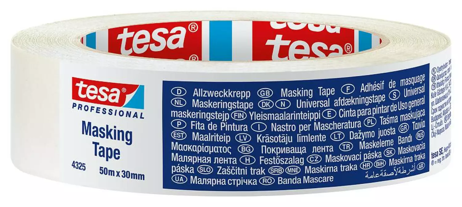 Tesa 04325 Precision Mask Masking Tape - Crème - 38mm x 50m-image