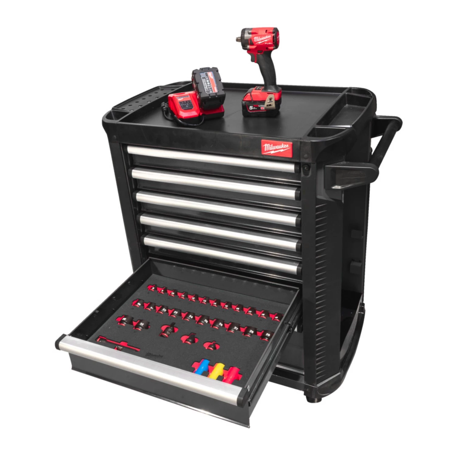 Milwaukee 4932500743 TOOLGUARD™ Stalen Gereedschapswagen gevuld - 246-delig - 7 laden - 30" / 78 cm-image