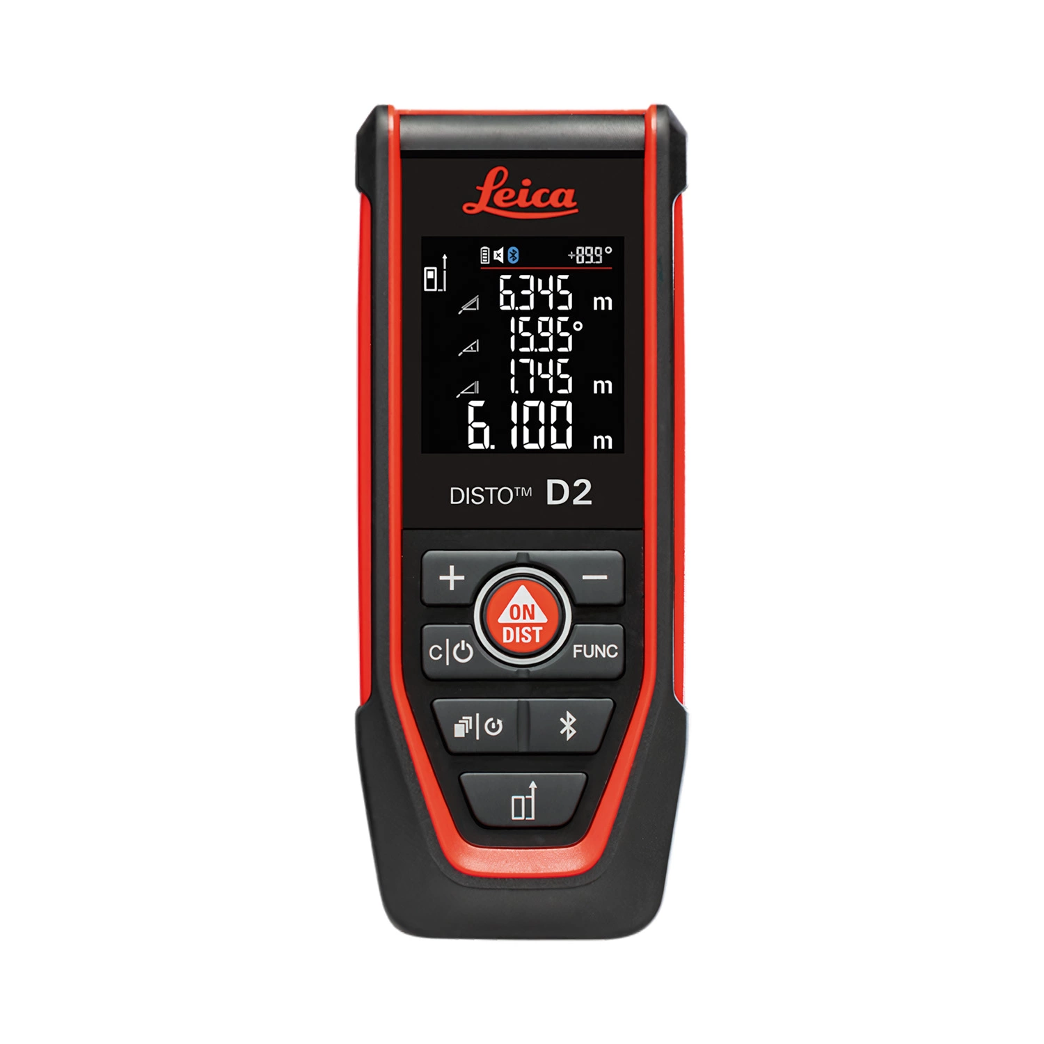 Leica D2-2 Afstandsmeter in tas - Bluetooth / NFC - rood - 150m - IP54-image