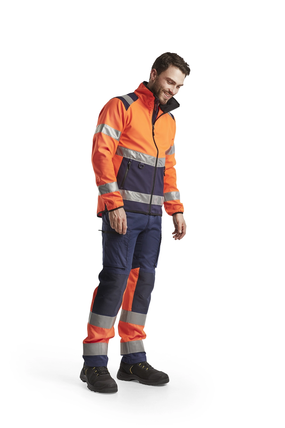 Blåkläder 4877 Softshell jack High Vis - high-vis oranje/marineblauw - M-image