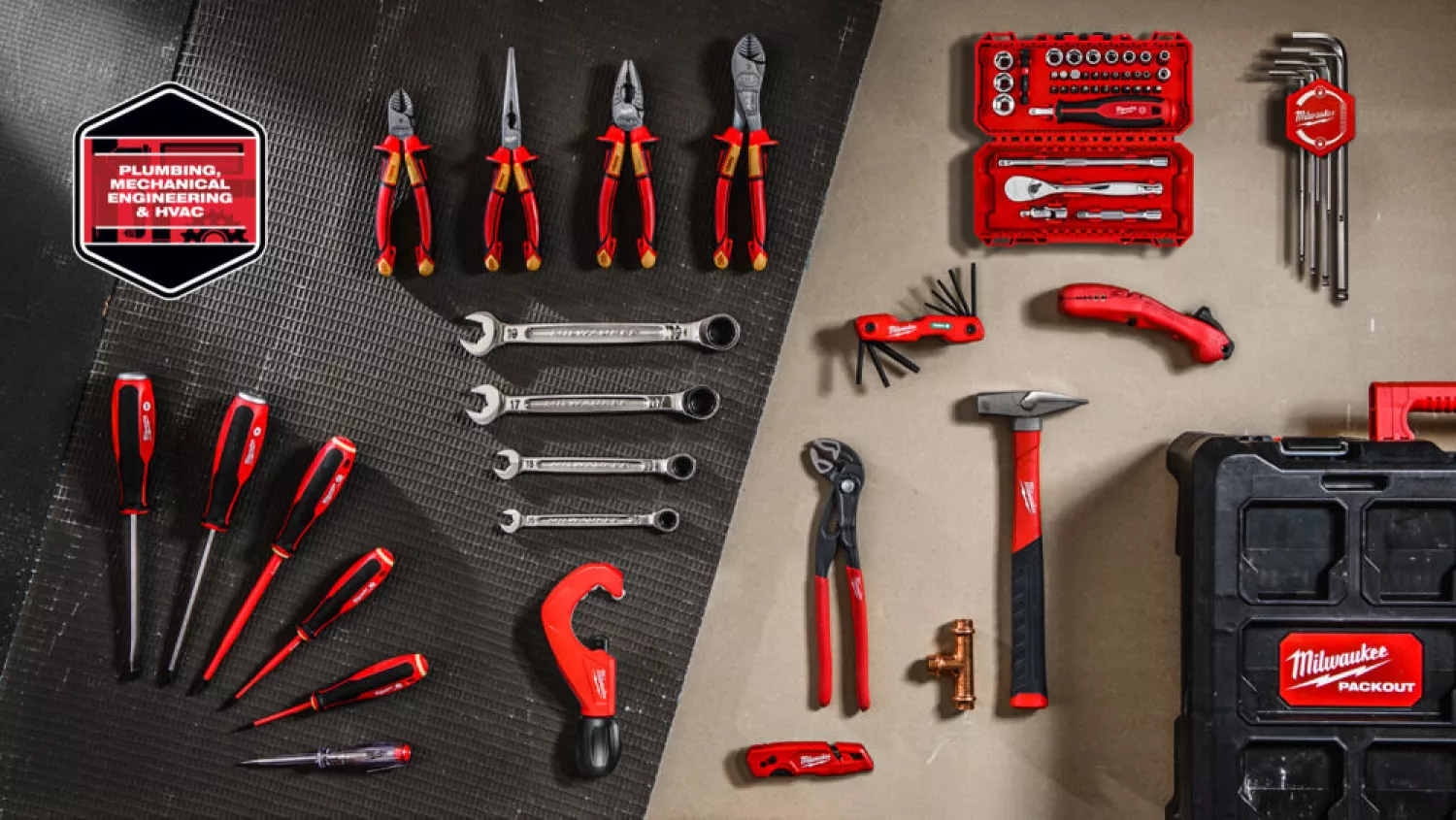 Milwaukee 4932499467 PACKOUT™ Gereedschapset in koffer - 73-delig - voor loodgieters-image