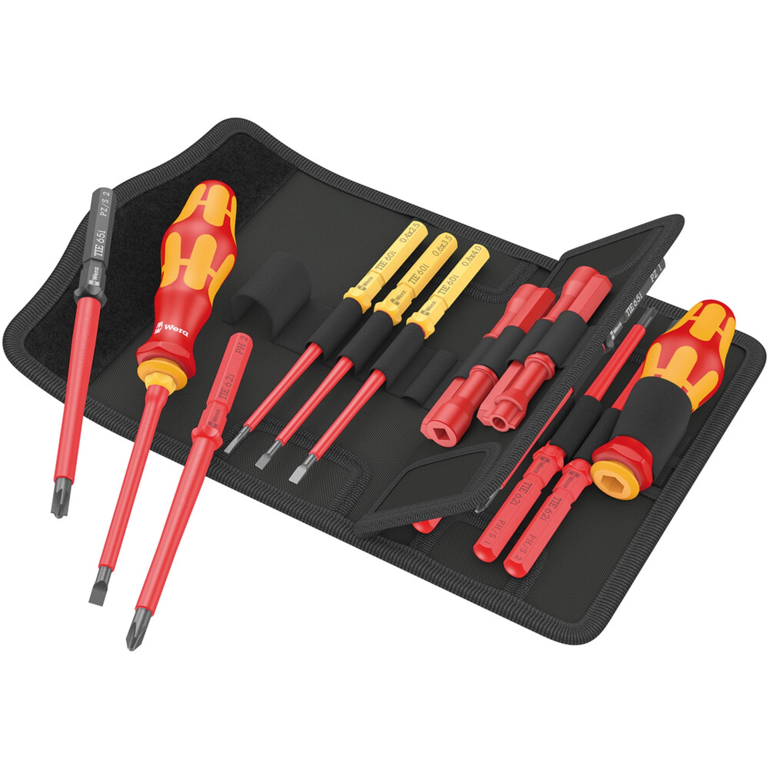 Wera 05006614001 Jeu de 18 pièces Kraftform Kompakt VDE 18 Universal 2 Tool Finder Set de lames interchangeables dans un étui-image