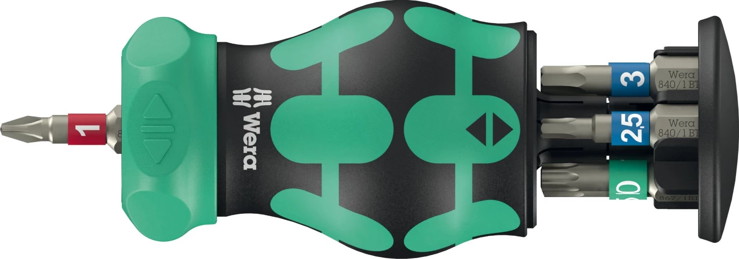 Wera 05004186001 Bicycle Set 5 tournevis à embout interchangeable - 7 en 1 multi-embouts - avec fonction cliquet-image