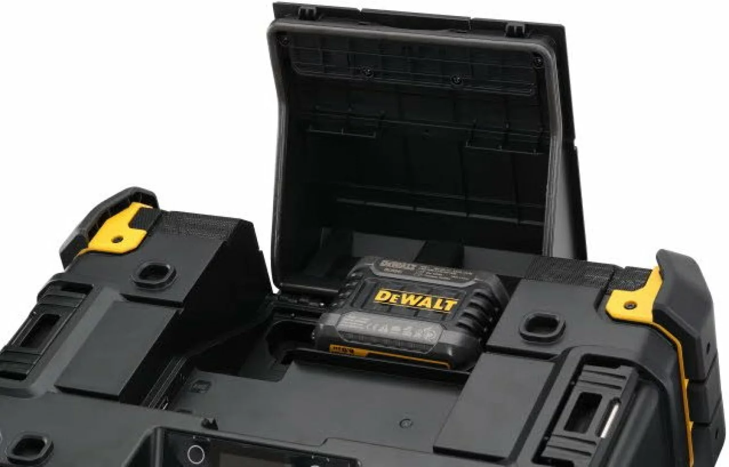 DeWALT DWST1-81078 10,8 / 54 V Li-ion XR batterie TSTAK radio avec fonction de recharge - fonctionne sur secteur et batterie-image