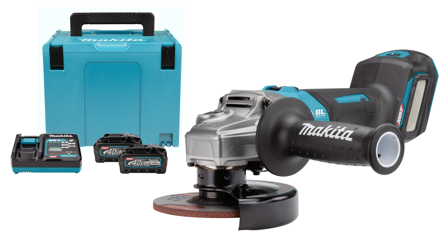 Makita GA023GM201 Meuleuse d'angle sans-fil - XGT 40V max Li-ion - 2 batteries 4,0 ah - Mbox - 125 mm - Brushless-image