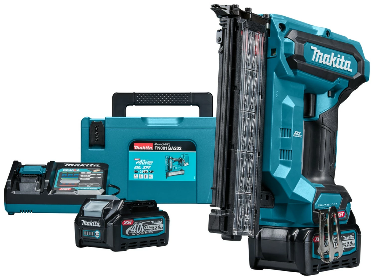 Makita FN001GA202 XGT 40V Max Li-ion Accu brad tacker set (2x2,0 Ah) in Mbox-image