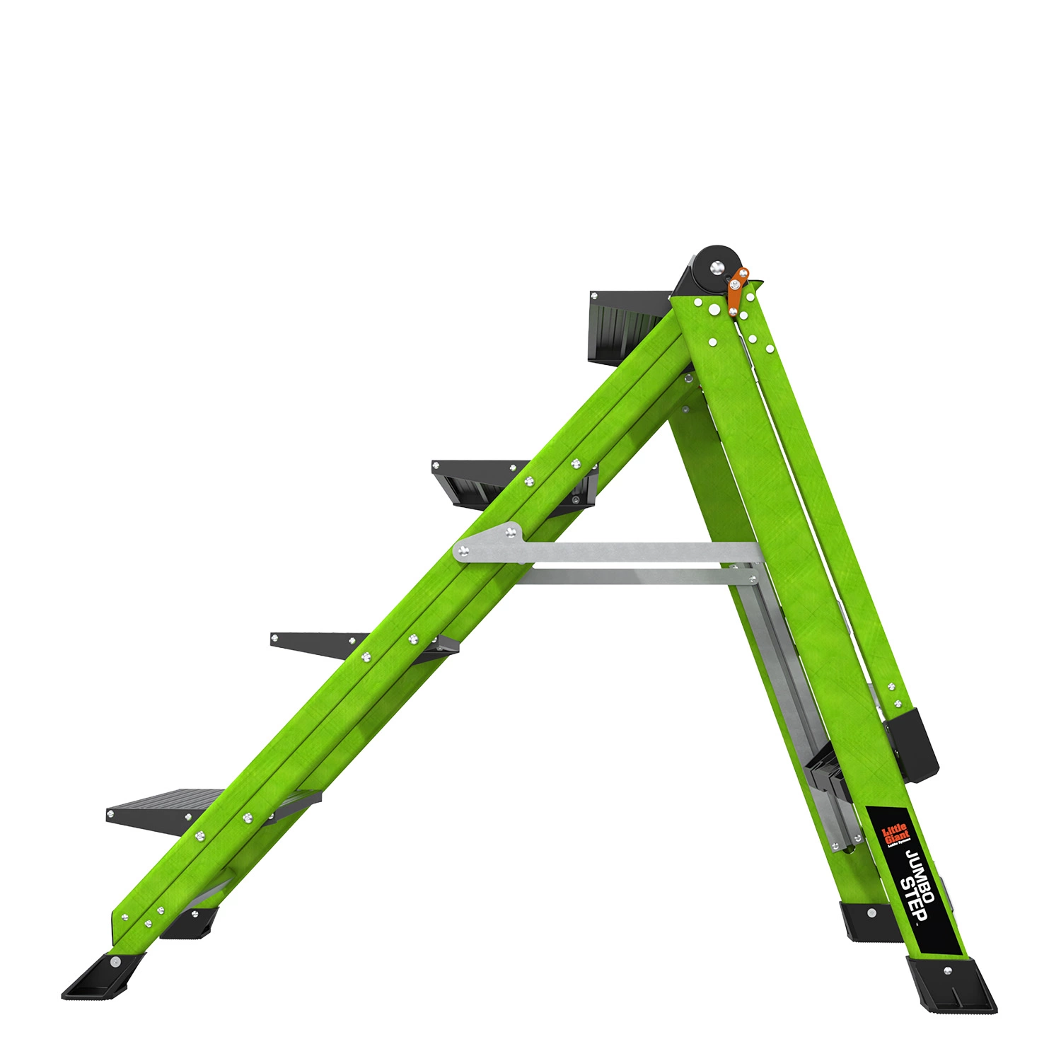 Little Jumbo 484322410 Little Giant Jumbo Step Escabeau - Simple - Fibre de verre - 1 x 4 marches - max. hauteur de travail 2,87m