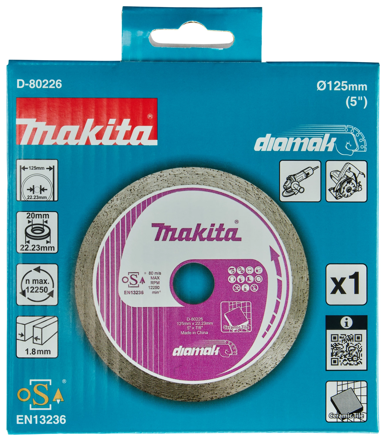 Makita D-80226 Disque diamanté - 125 mm - 22,23 x 1,8 mm-image
