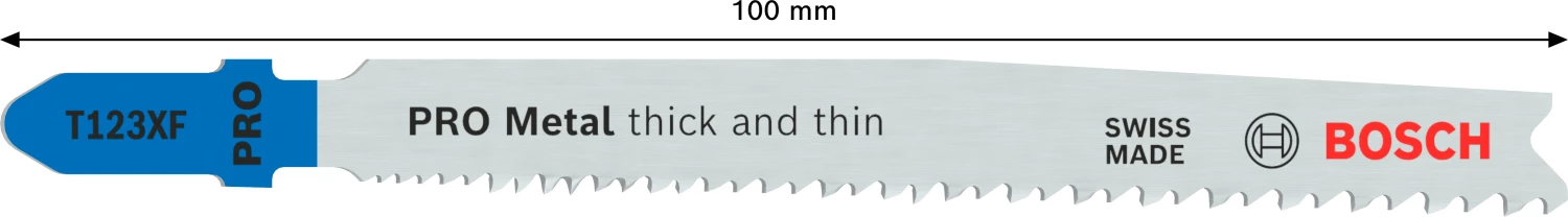 Bosch PRO T123XF Metal thick and thin decoupeerzaagblad - 100mm - metaal (5st)-image