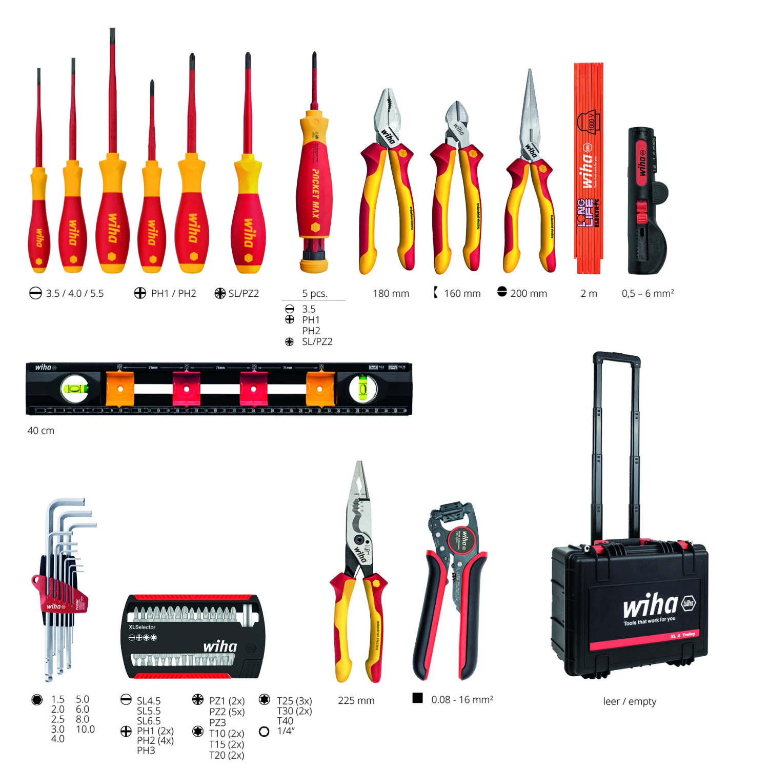 Wiha 45795 XL 2 Jeu d'outils électriques dans un chariot - 60 pièces-image