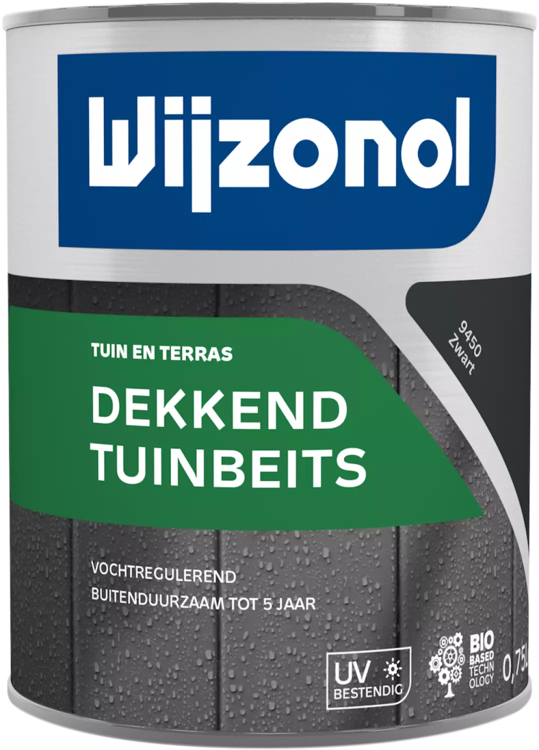 Wijzonol Dekkend Tuinbeits - 9450 Zwart - 0,75L-image