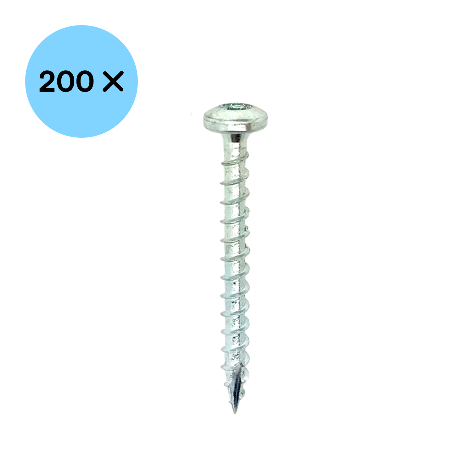 Woodies 61640271 Vis à panneaux d'aggloméré Ultimate - Zinguée - Tête cylindrique - Blindée - TX20 - 4.0 x 25mm (200pcs)-image