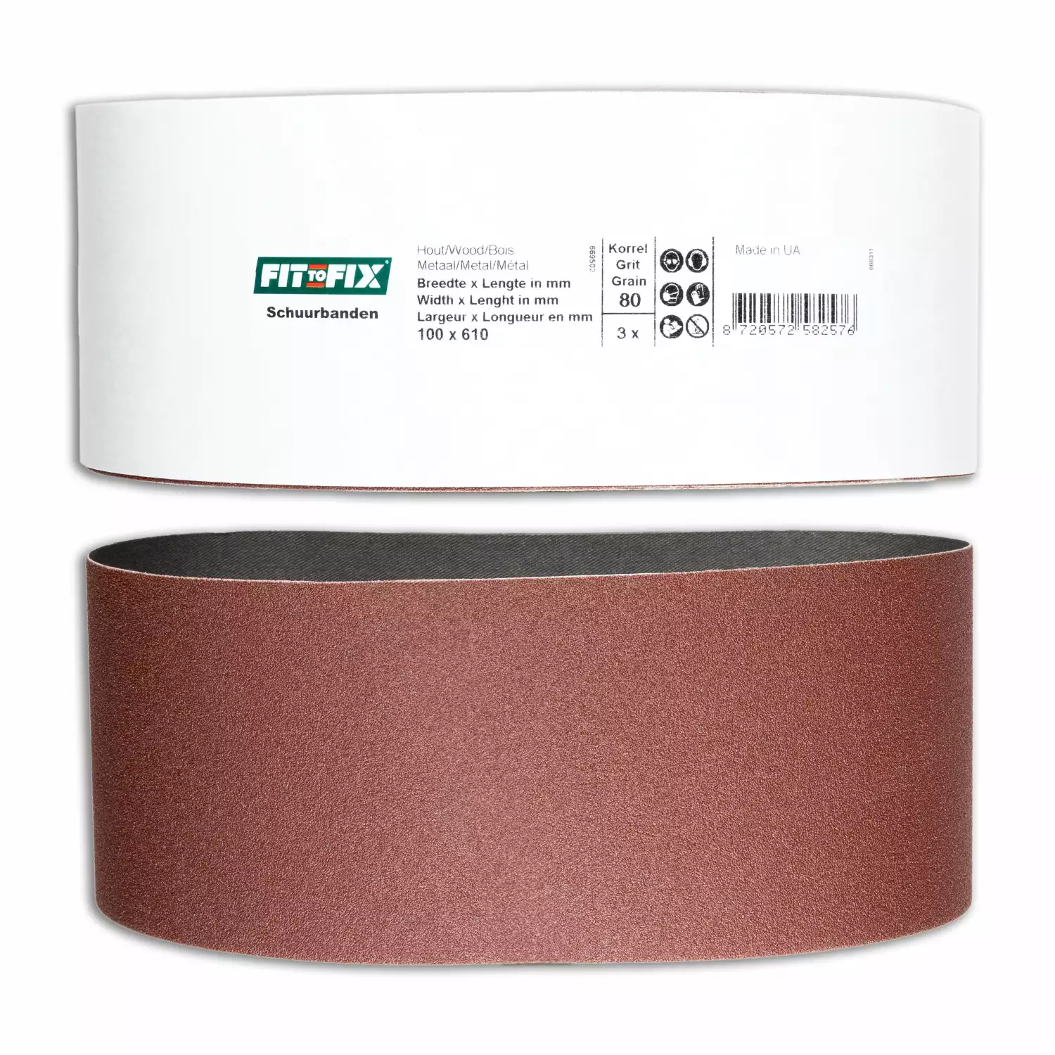 Fit-to-Fix Bande abrasive - P80 - 100x610mm (3pcs)-image