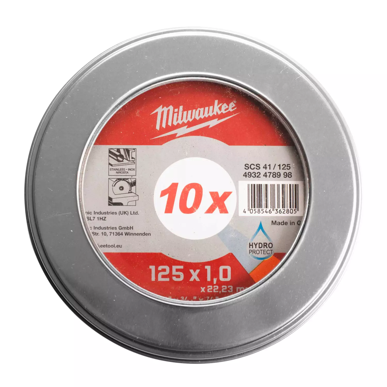 Milwaukee 4932478998 Disques à tronçonner le métal - SCS 41/12 - 125x22,2x1 mm (10 pièces)-image