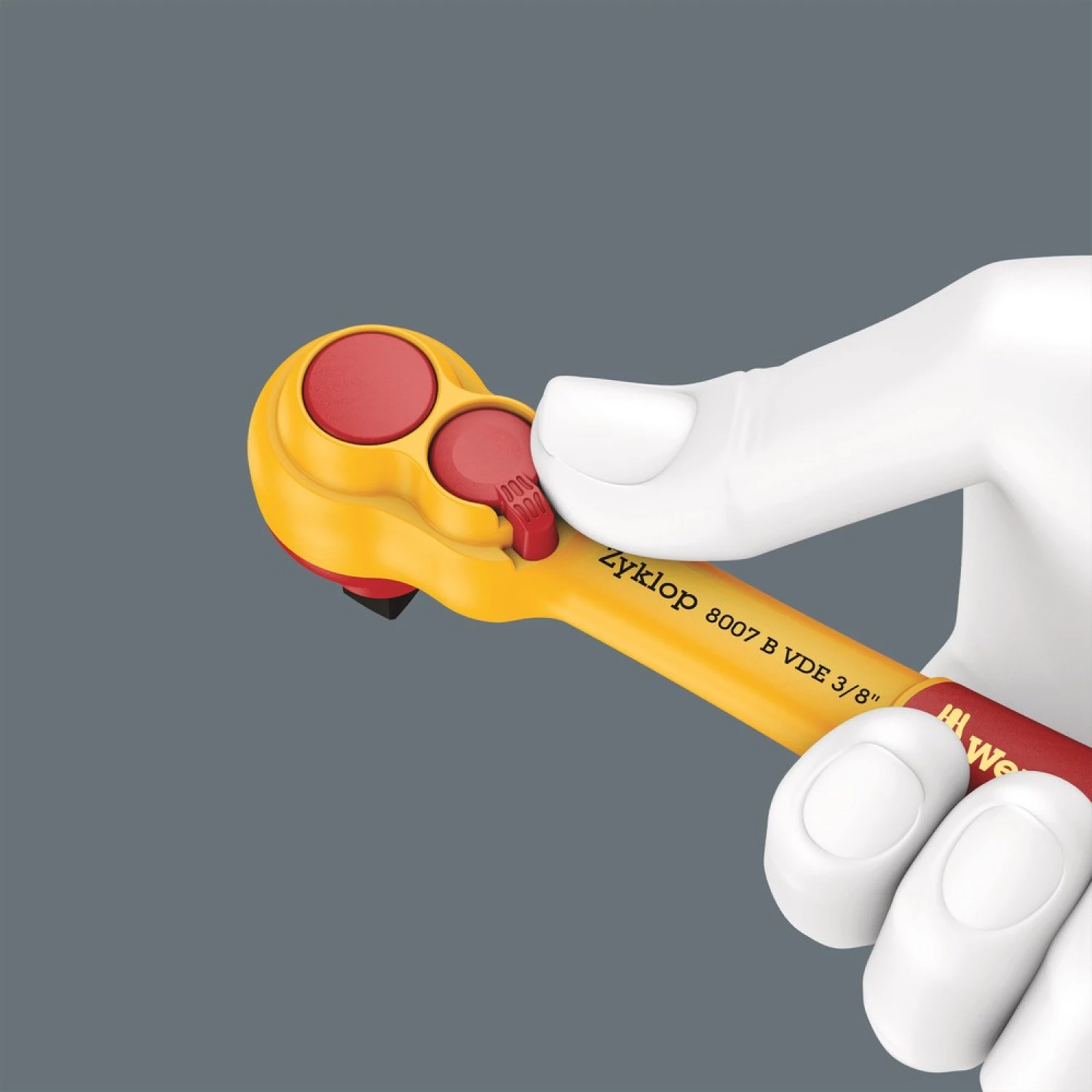 Wera 05150116001 28 pièces 9726 8007 B VDE Zyklop VDE Jeu de clés à cliquet et douilles dans un insert en mousse - 3/8"-image