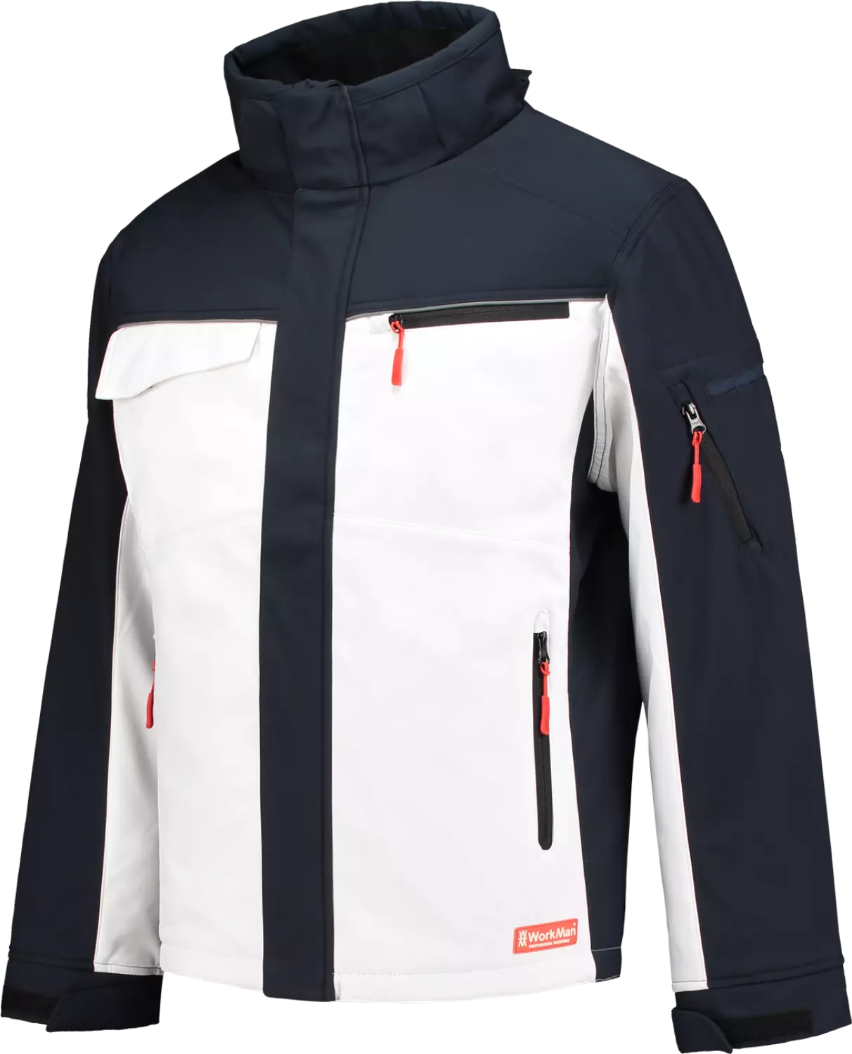 Workman 2511 Veste Softshell Hiver - Blanc / Bleu marine - L-image