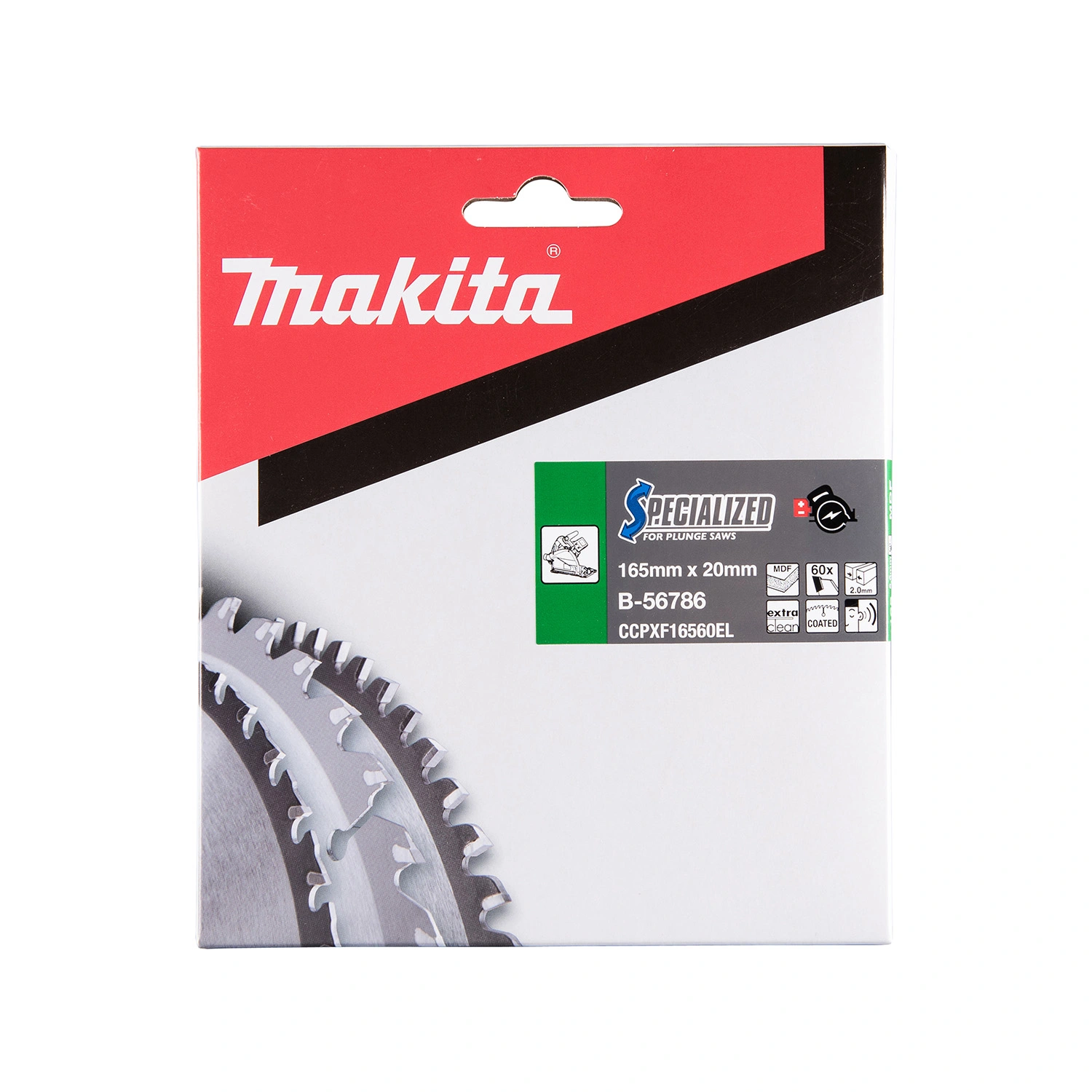 Makita B-56786 Efficut invalcirkelzaagblad voor gemelamineerd - 165 x 20 x 60T