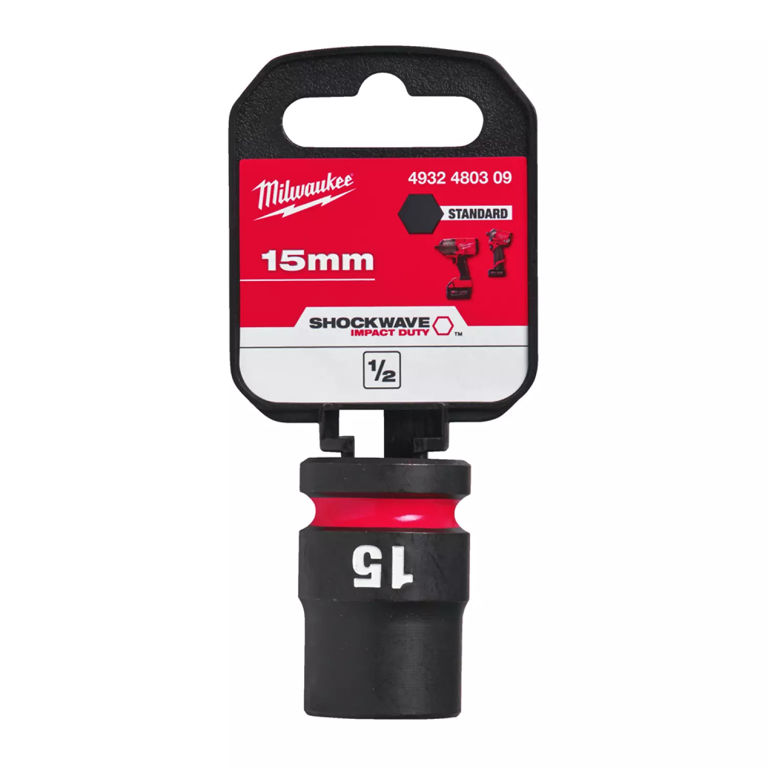 Milwaukee 4932480309 SHOCKWAVE krachtdop - 15 mm - 1/2"-image