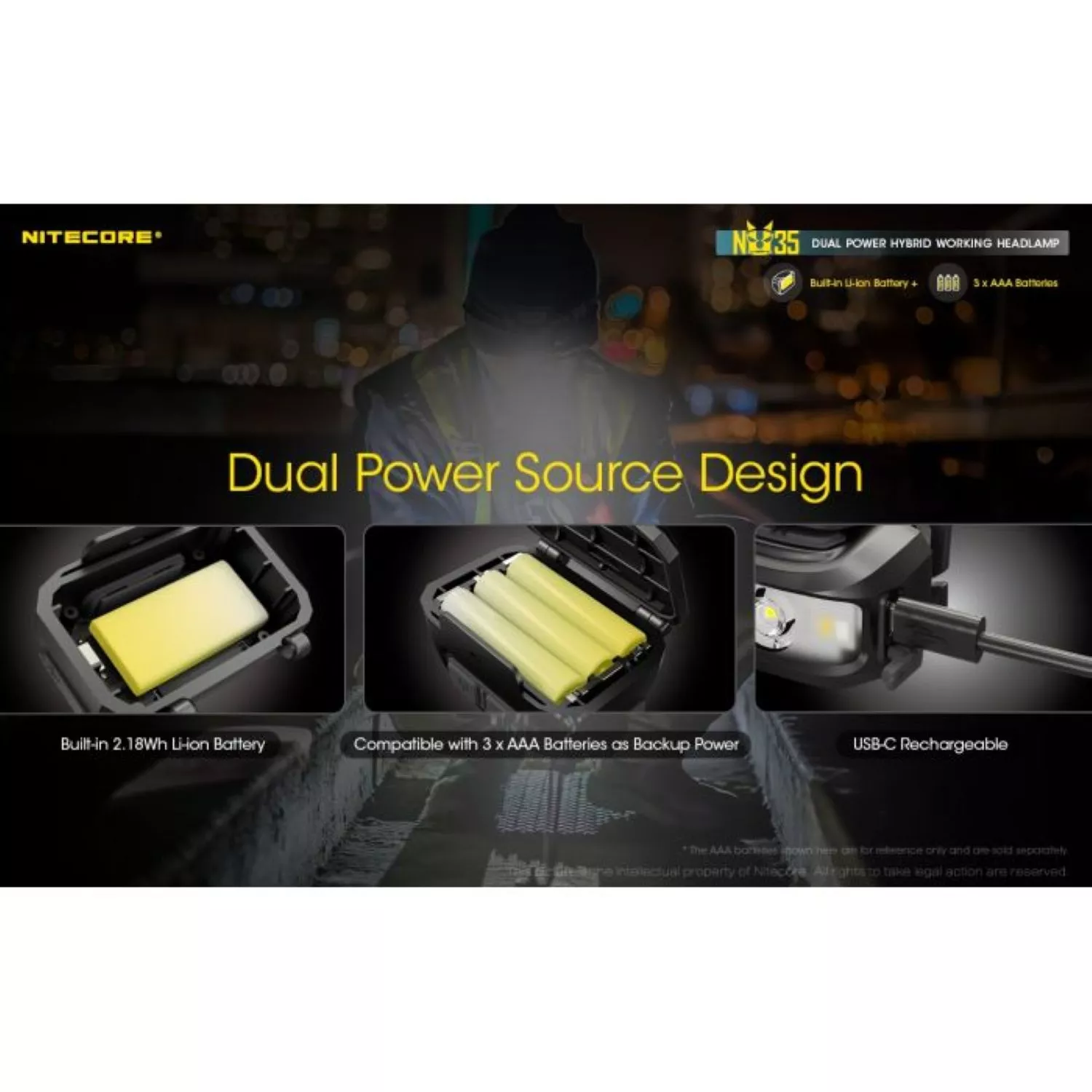 Nitecore NU35 Hoofdlamp - oplaadbaar - 460Lm - IP66-image