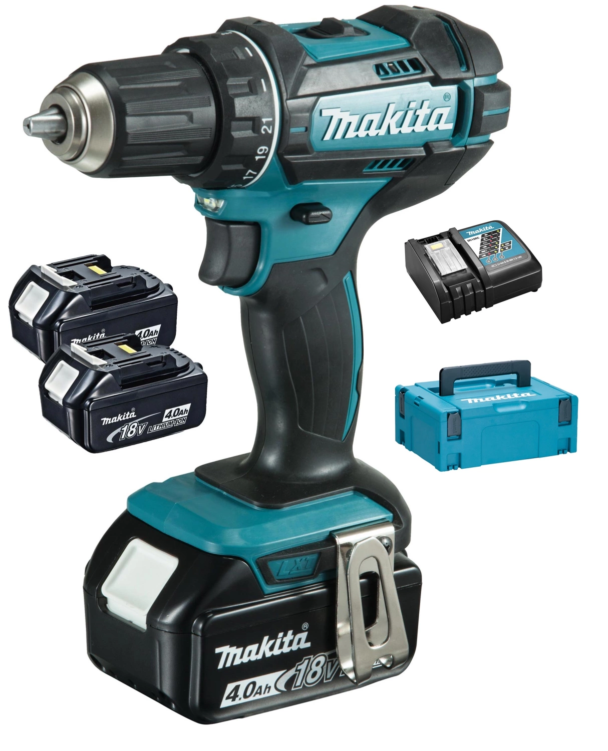 Perceuse visseuse sans-fil Makita DDF482RM3J - 18V Li-ion - 3 batteries 4,0 Ah - MAKPAC - 62 Nm-image