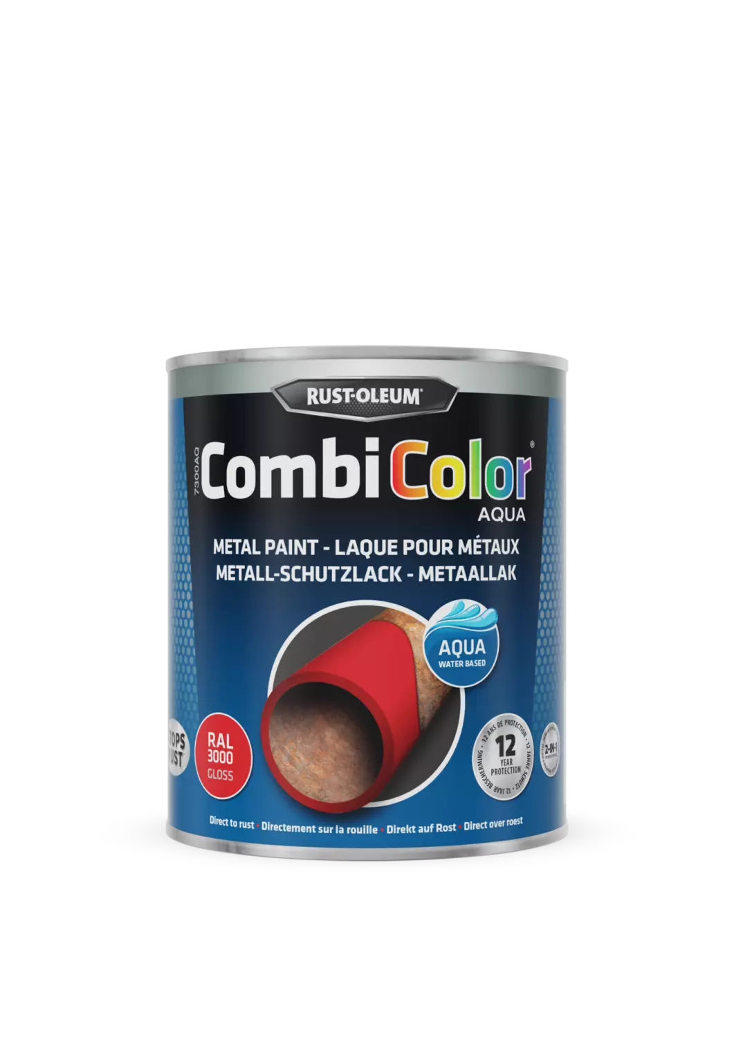 Rust-Oleum Combicolor Aqua Hoogglans -  Ral 3000 helderrood - 0,75L-image