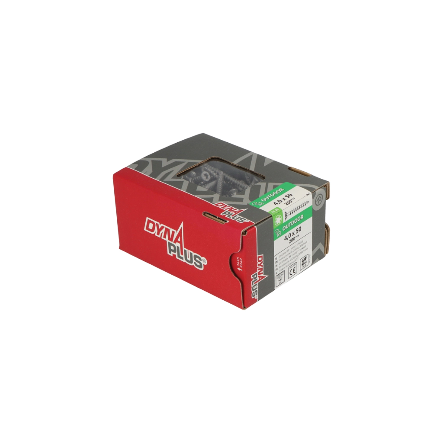 DynaPlus 0281.08.25901 Vis uni - Tête plate - Filetage complet - Extérieur - TX20 - 4.0 x 50mm (200pcs)-image