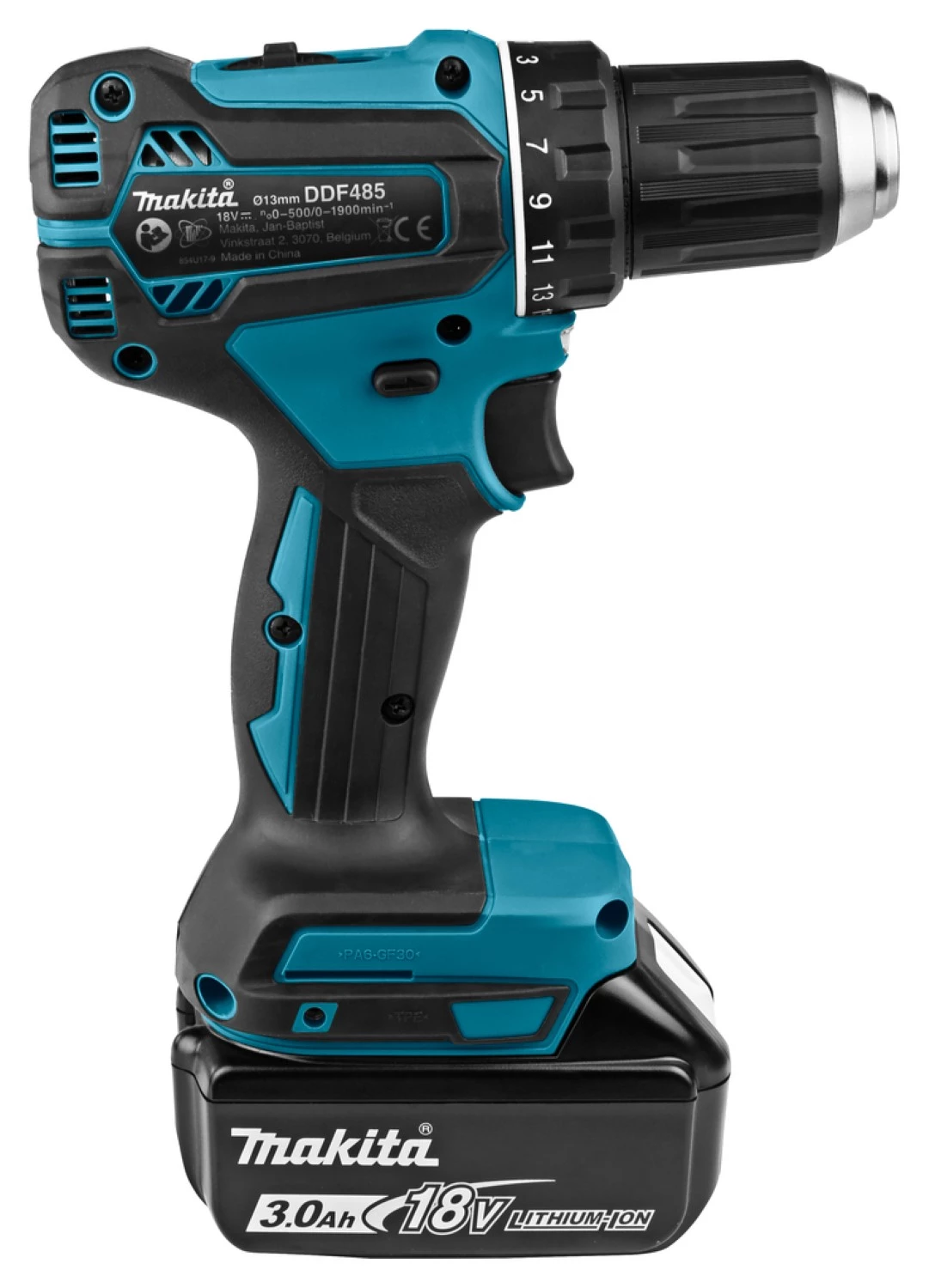 Perceuse visseuse sans-fil Makita DDF485RFJ - 18V Li-ion - 2 batteries 3,0 ah - MAKPAC - Brushless - 50 Nm-image