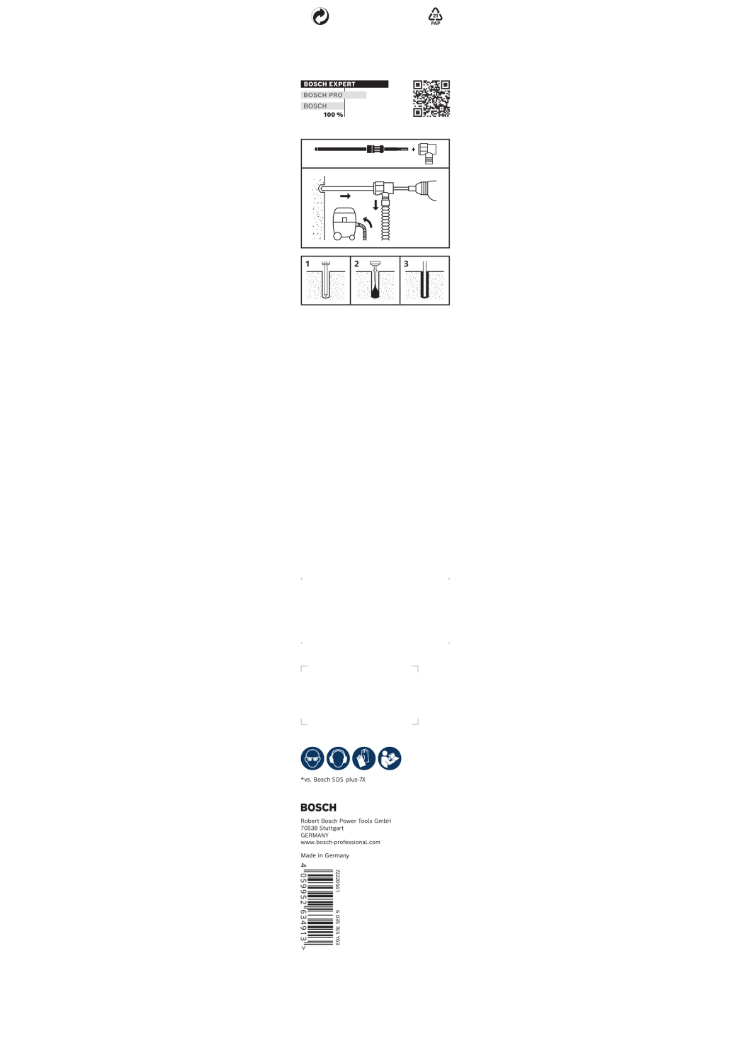 Bosch 2608901620 EXPERT Foret à marteau SDS Clean SDS plus-8X - 20x400x550mm-image
