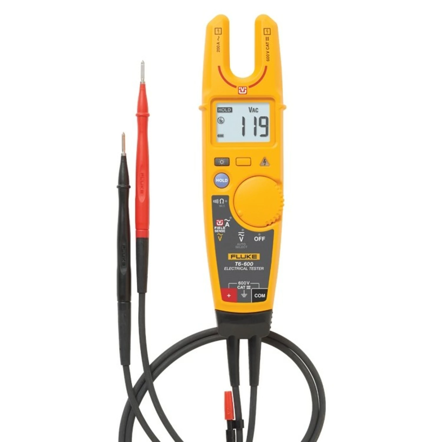 Fluke T6-600 True-RMS Spannings- doorbel- en stroomtester - FieldSense-technologie - AC/DC 600V & AC 200A-image