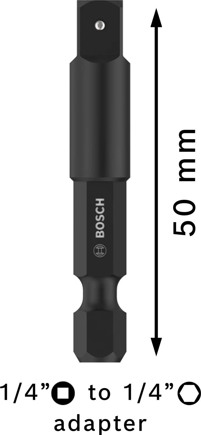 Bosch 2608551109 Impact Control adapter voor dopsleutels - 1/4", 50 mm-image