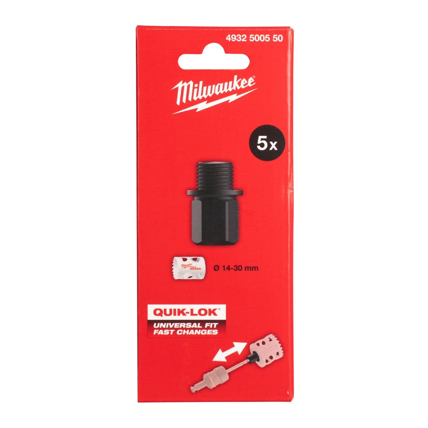 Milwaukee 4932500550 Adaptateur pour mandrin universel Quick-lock S - 14-30 mm - 5 pièces