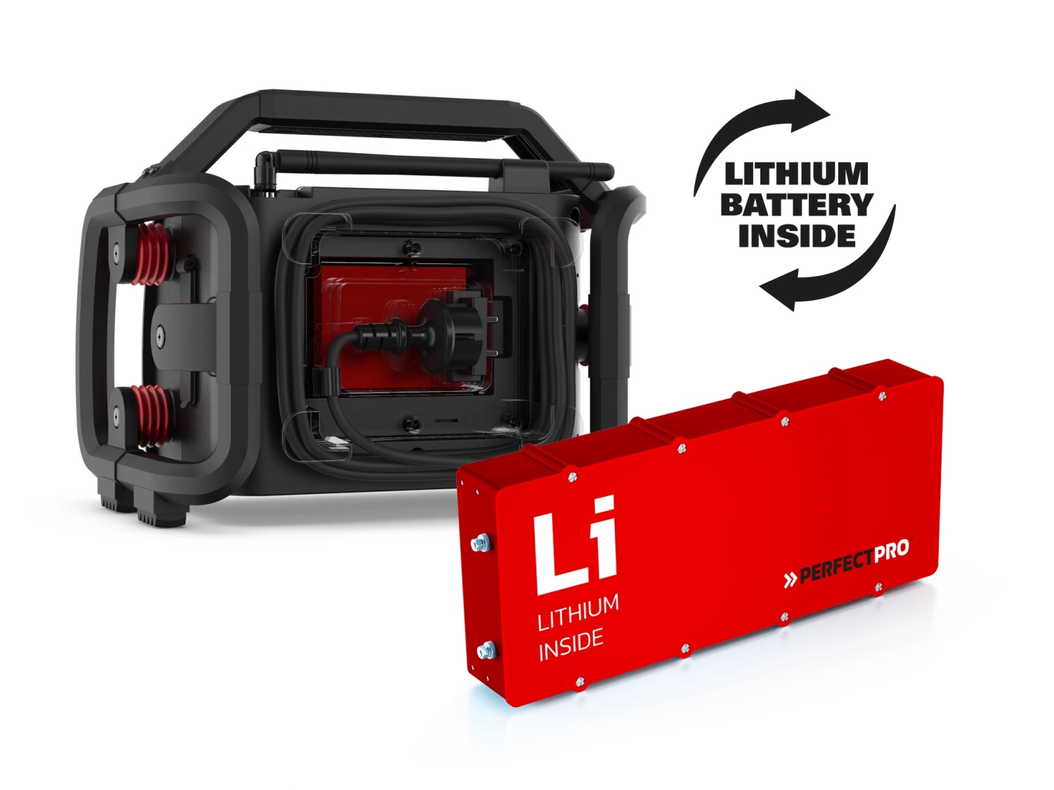 PerfectPro ROCKPRO Bouwradio - FM RDS / DAB+ - AUX-in - bluetooth - werkt op netstroom en lithium accu-image