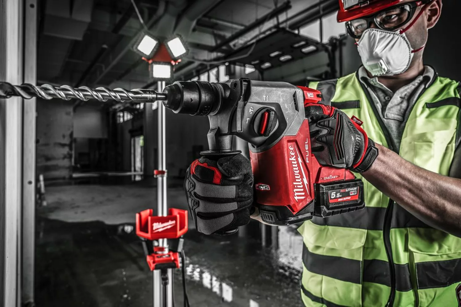 Milwaukee M18 ONEFHX-0X Perfo-burineur sans-fil - 18V Li-ion - SDS-plus - Boîte HD - Machine seule-image