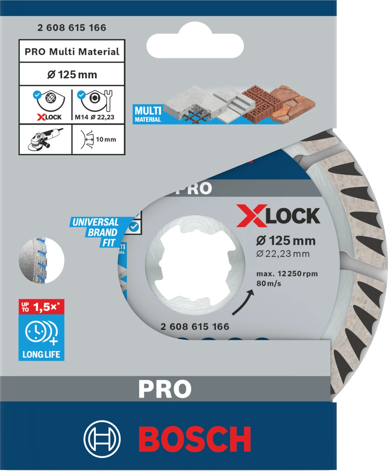 Bosch 2608615166 - X-LOCK Disque diamant Standard for Universal 125 x 22,23 x 2,0 x 10 mm-image