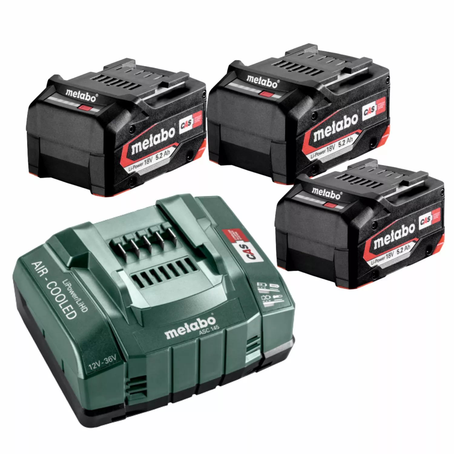 Metabo 685048000 Set de base Li-Ion 18V (3x batterie 5.2Ah) + chargeur-image