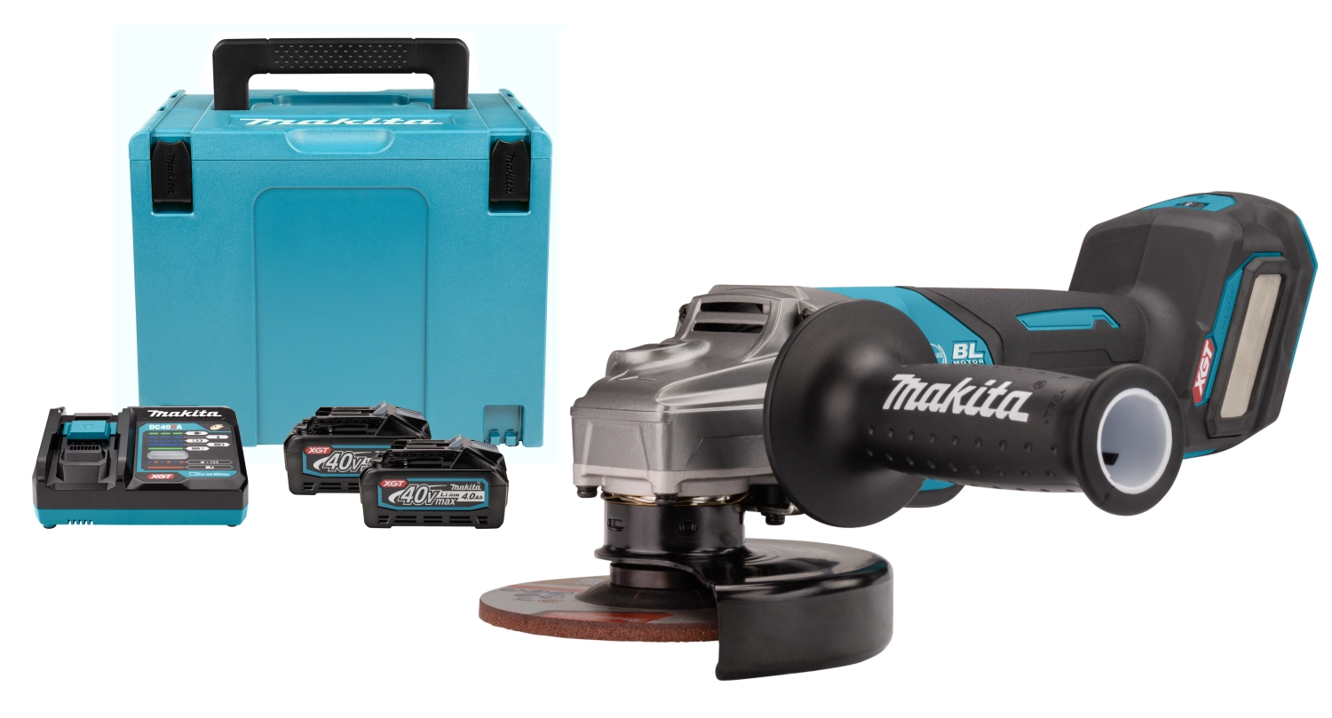 Makita GA029GM201 XGT 40V Max Li-Ion accu haakse slijper set (2x 4,0Ah) in Mbox - 125mm - koolborstelloos-image