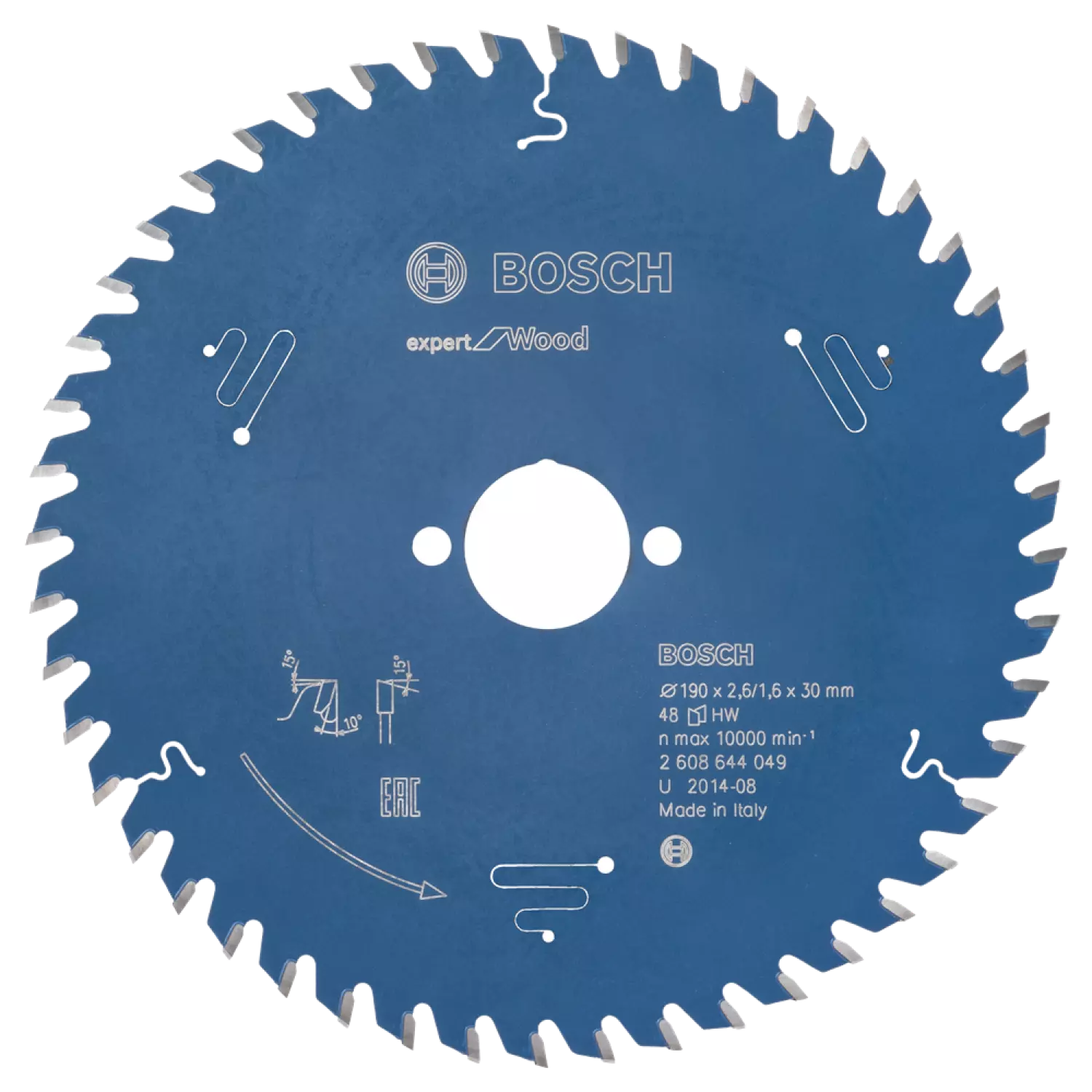 Bosch 2608644049 Expert Cirkelzaagblad - 190 x 30 x 48T - Hout - Carbide-image