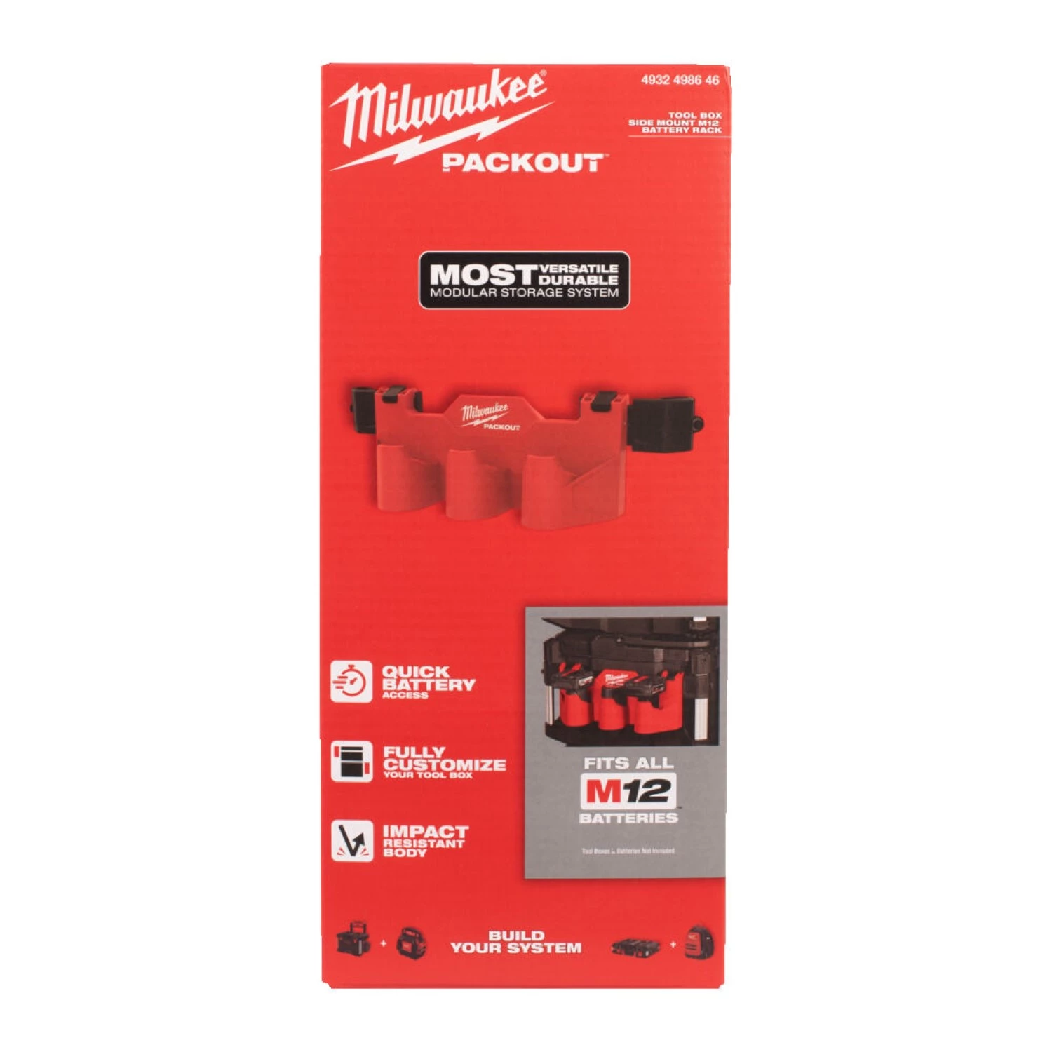 Milwaukee 4932498646 PACKOUT™ Support latéral pour batterie M12™-image