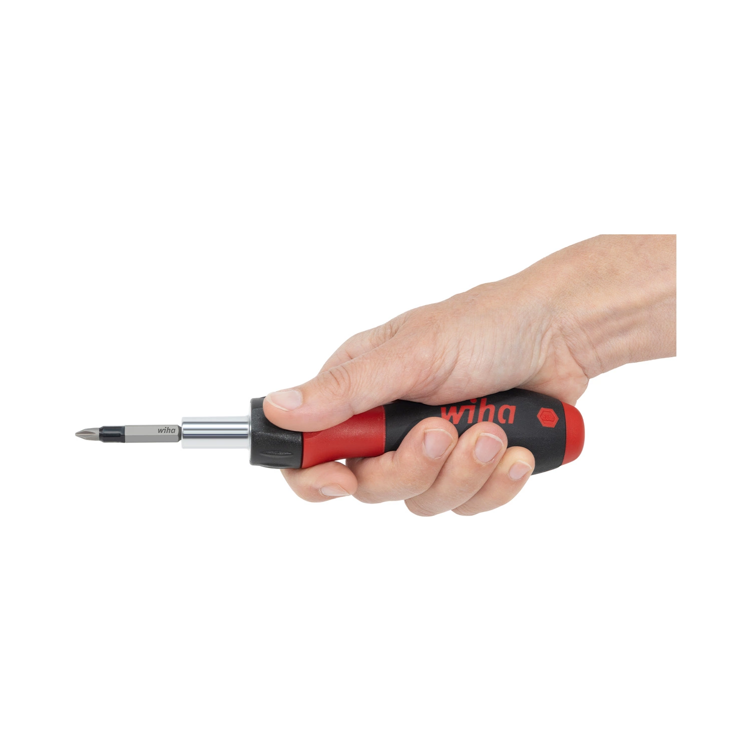 Wiha 47169 Tournevis SoftFinish avec porte-embout - 1/4" - 112 mm - avec fonction cliquet