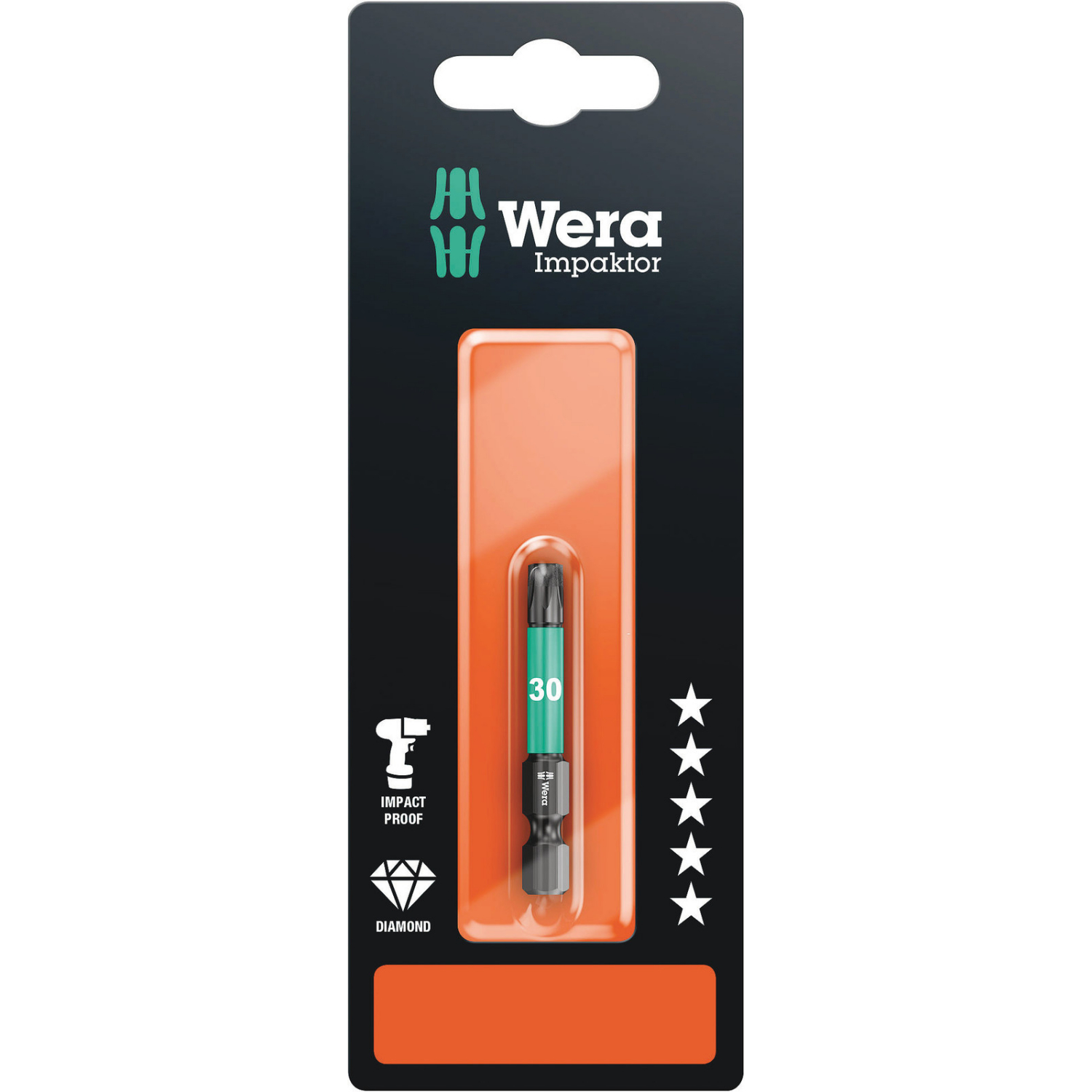 Wera 5073966001 1/4" Torx Impaktor Bit - T30 x 50mm-image